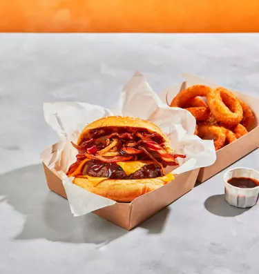 Smoked Bourbon BBQ Cheese & Bacon Burger