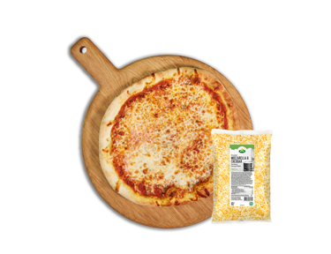 Kreieren Sie die perfekte Pizza mit dem Mozzarella-Cheddar-Mix