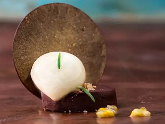 Passionsfrugtis med chokoladeganache