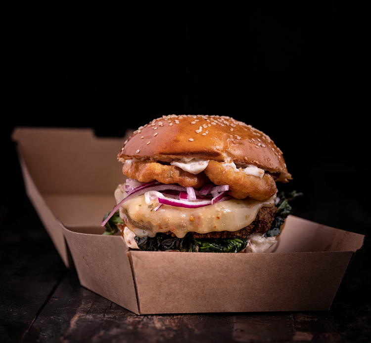 Takeaway-cheeseburgeren