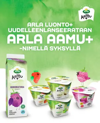Myös monille ravintola-ammattilaisille tuttu Arla Luonto+ -tuoteperhe saa syksyn aikana uuden nimen: etenkin aamupala- j...