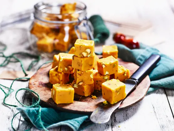 Pistacie-safran fudge