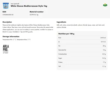 Download product information