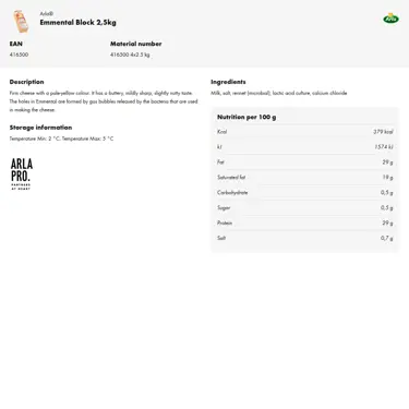 Download product information