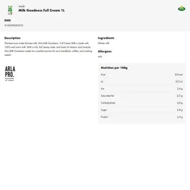 Download product information