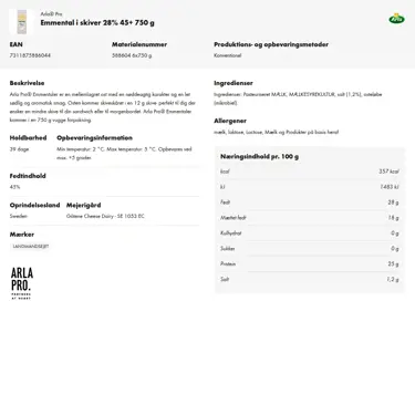 Download produktinformation