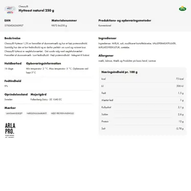 Download produktinformation