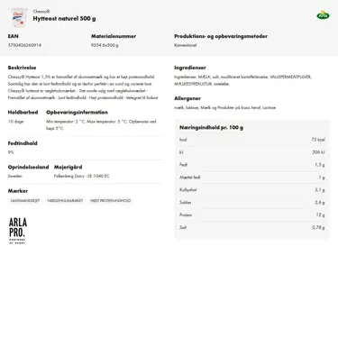 Download produktinformation