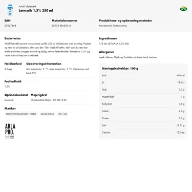 Download produktinformation