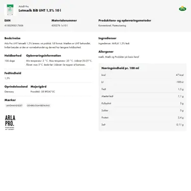 Download produktinformation