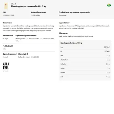 Download produktinformation