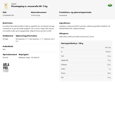 Download produktinformation