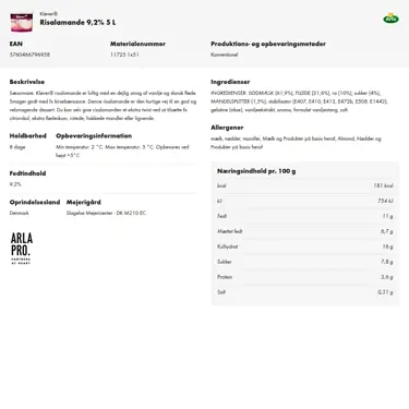 Download produktinformation