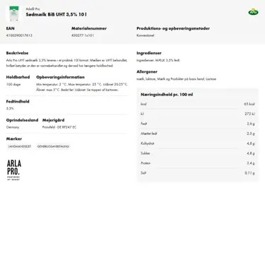 Download produktinformation