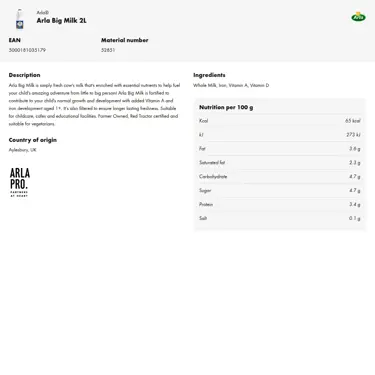 Download product information