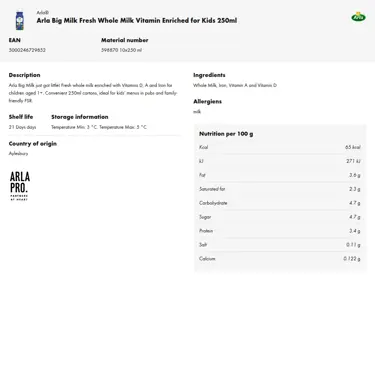 Download product information