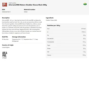 Download product information