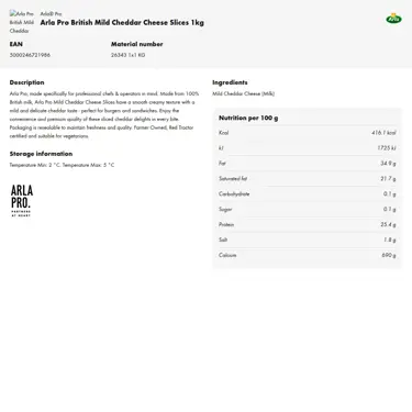 Download product information