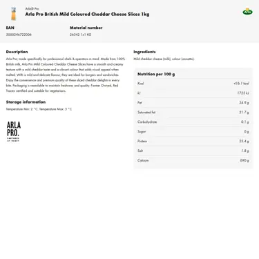 Download product information