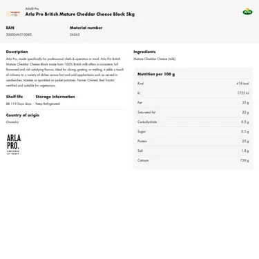 Download product information