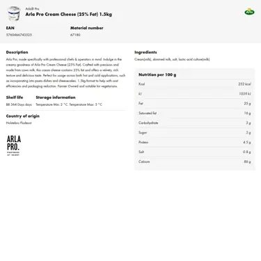 Download product information