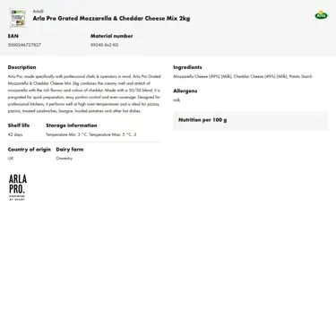 Download product information