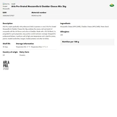 Download product information