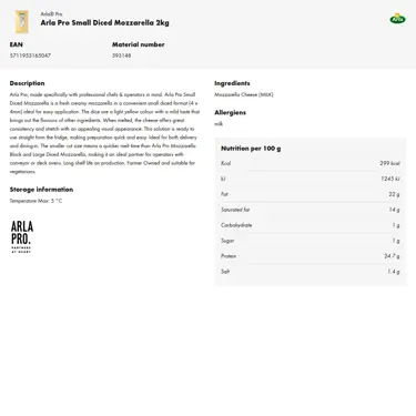 Download product information