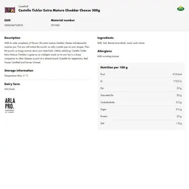 Download product information