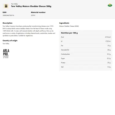 Download product information
