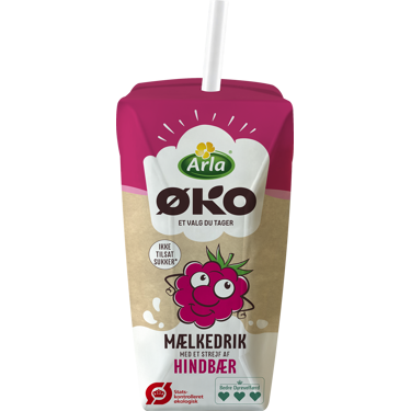 Økologisk mælkedrik med strejf af hindbær 0,4% 200 ml