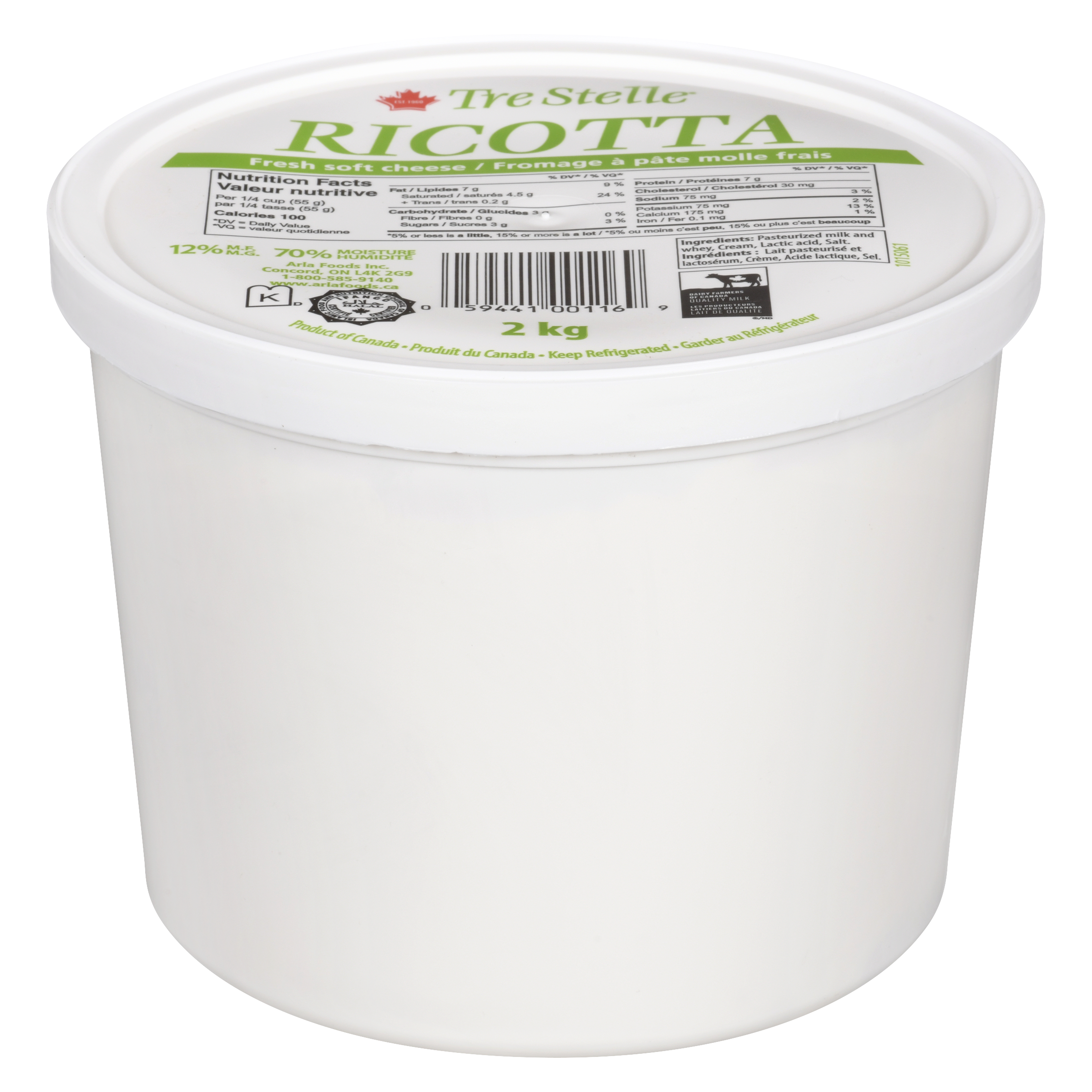 Fromage ricotta sec 2kg