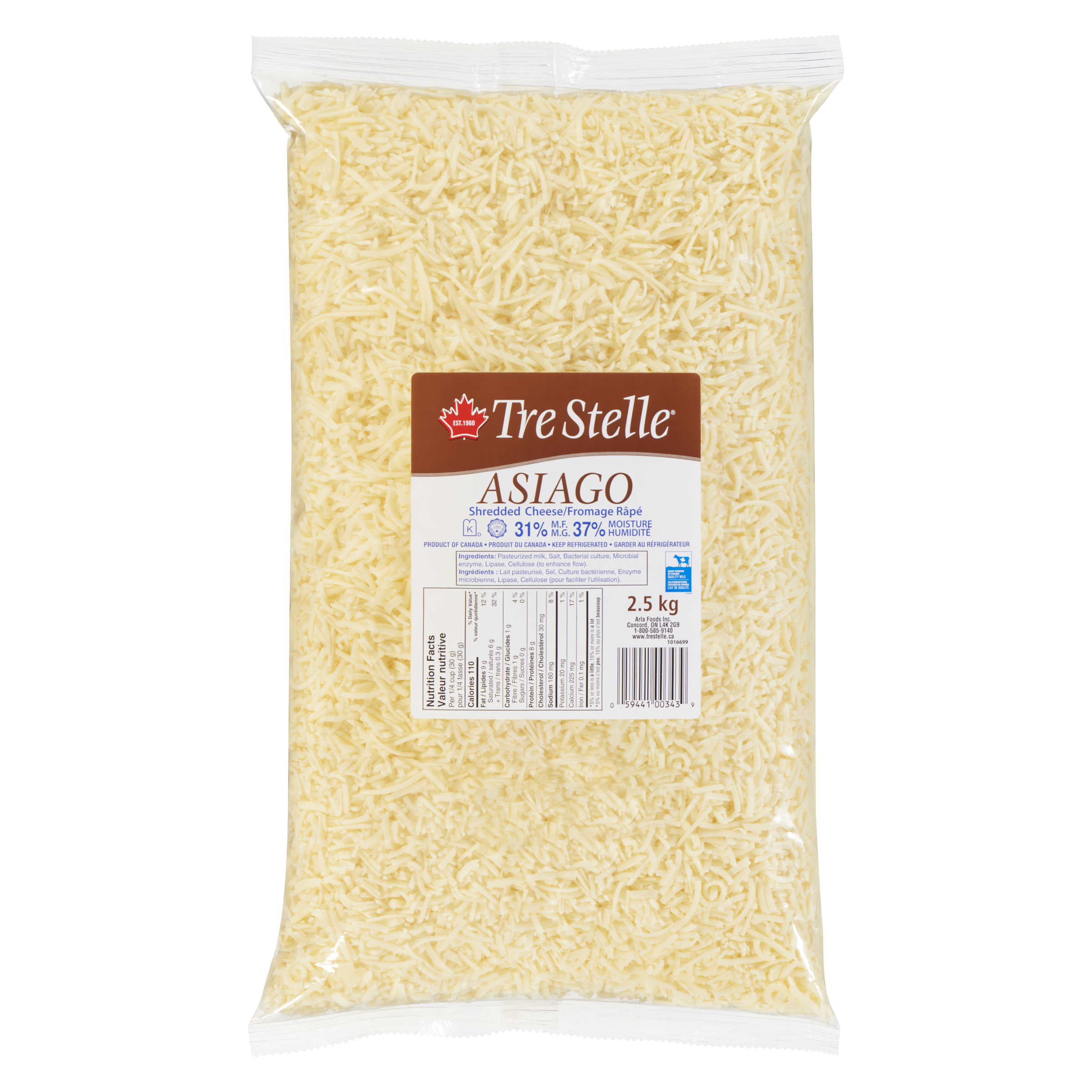 Fromage asiago en copeaux 2.5kg