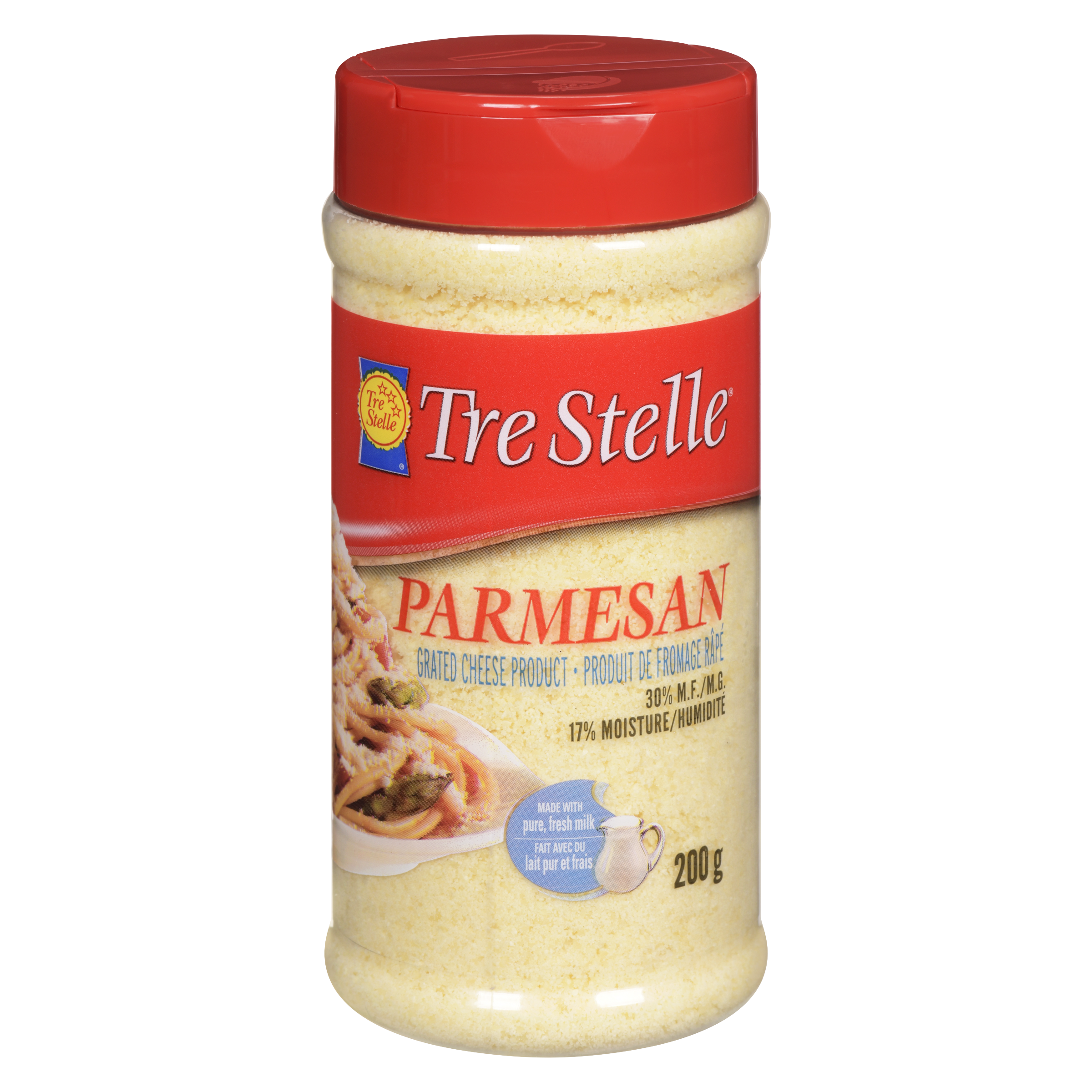 Produit de fromage parmesan râpé 200g