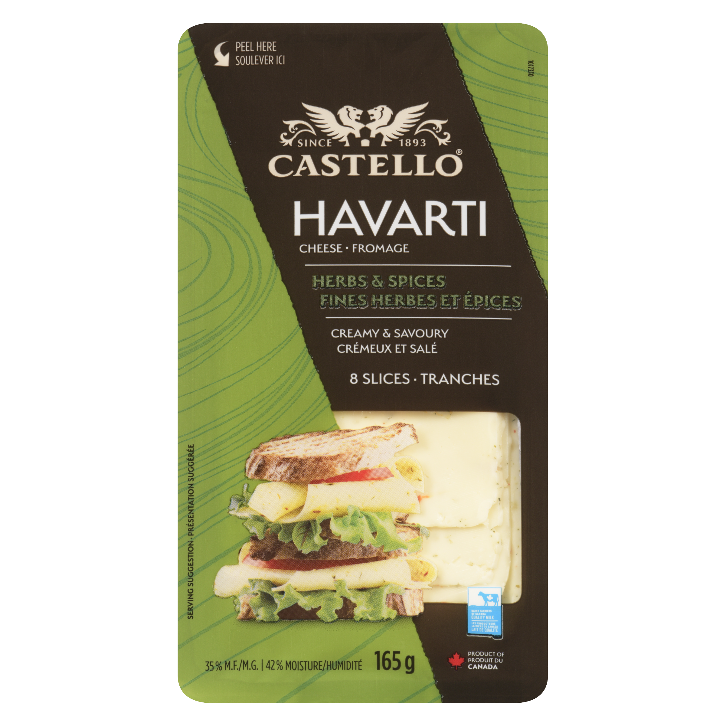 Sliced Herbs & Spices Havarti Cheese 165g