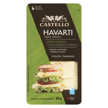 Sliced Herbs & Spices Havarti Cheese 165g