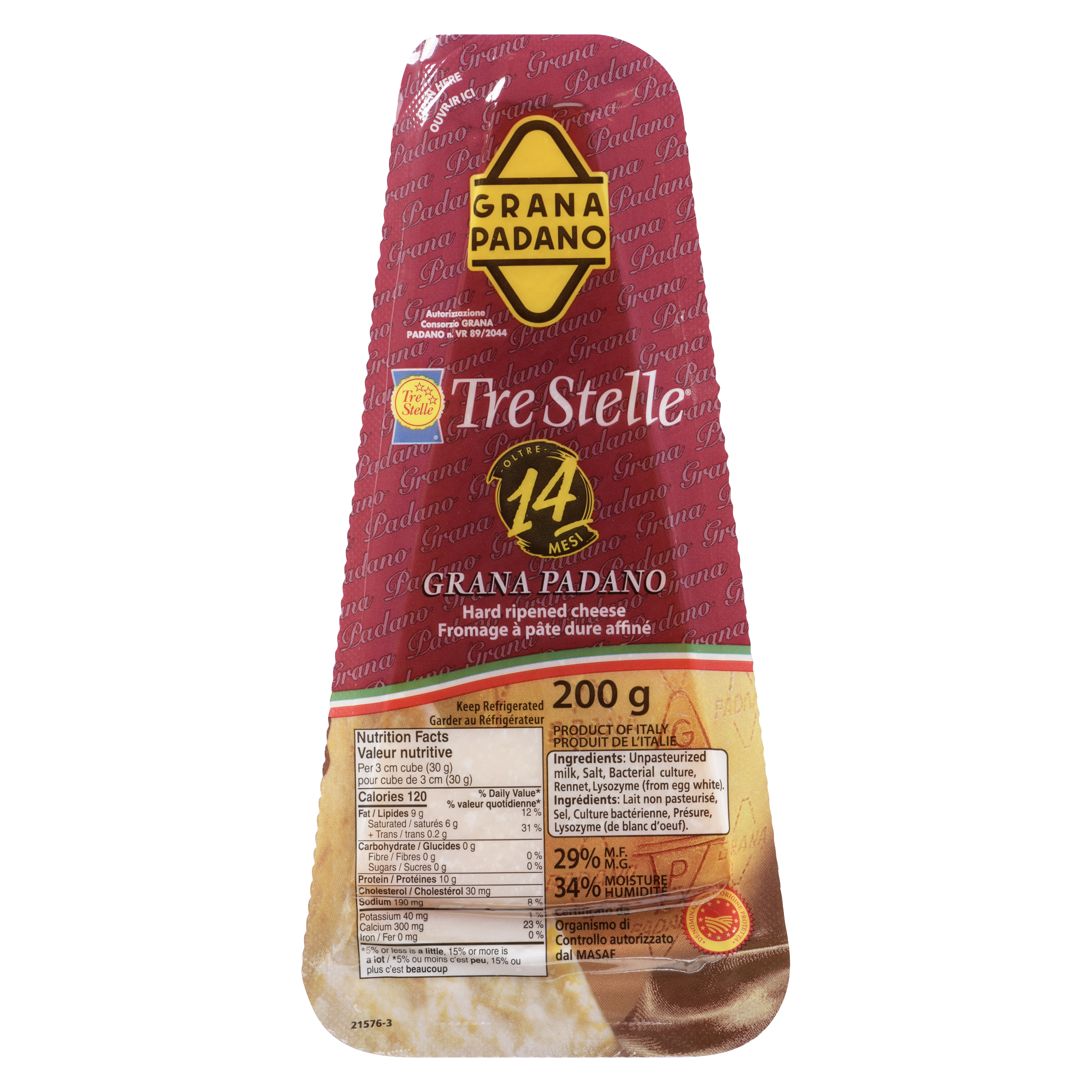 Grana Padano Cheese Wedge 200g