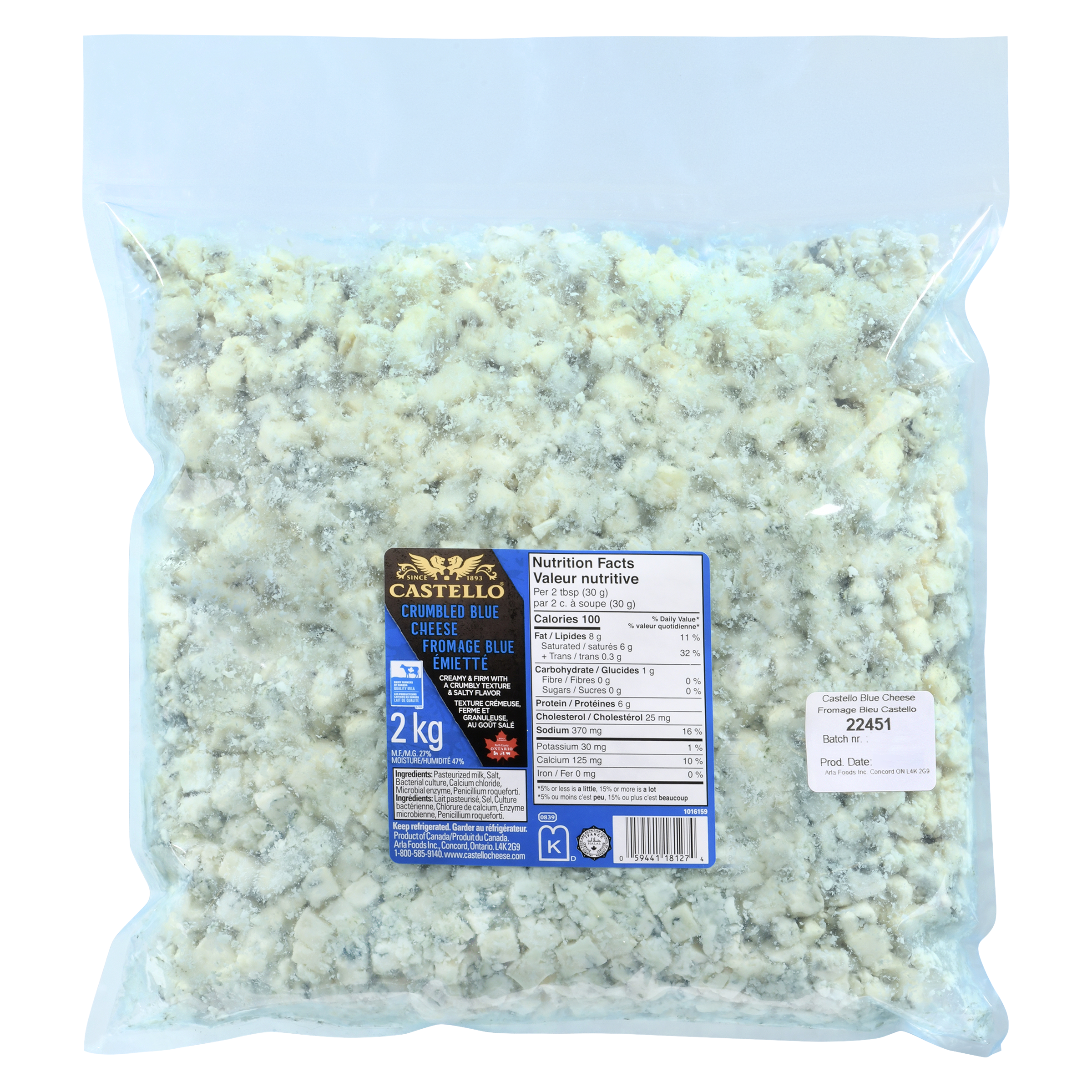 Traditional Blue Cheese Crumbled 2kg