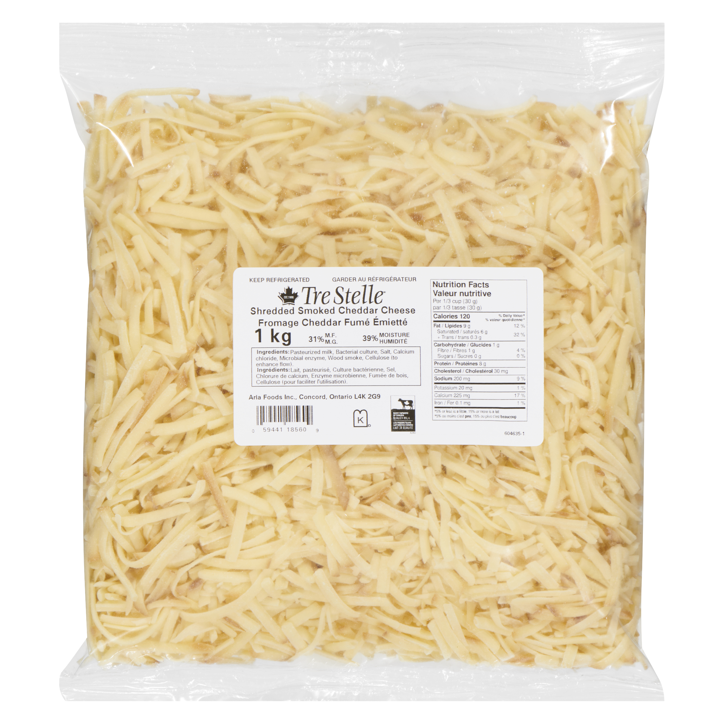 Shredded Smoked Cheddar Cheese 1kg