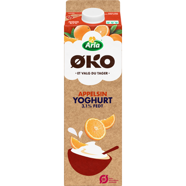 Øko Sødmælksyoghurt m. appelsin 3,1% 1000 g