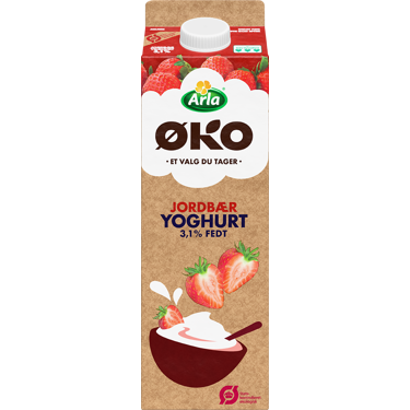 Øko Sødmælksyoghurt m. jordbær 3,1% 1000 g