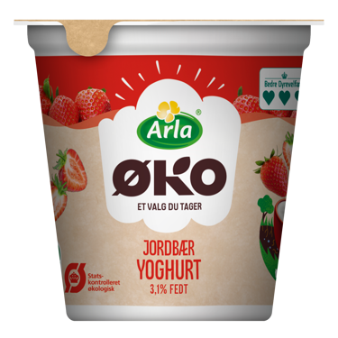 Øko Yoghurt m. jordbær 3,1% 150 g
