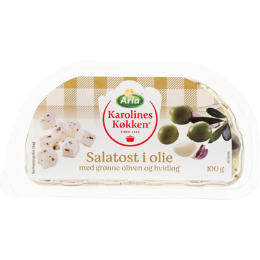 Salatost i olie m grønne oliven/hvidløg 45+ 100 g
