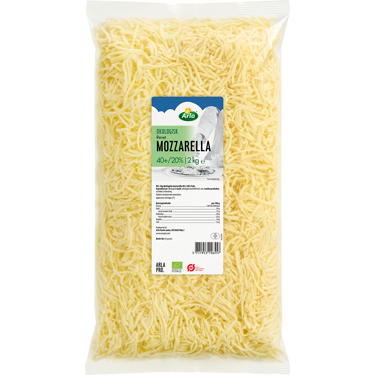 Øko Mozzarella revet 40+ 2 kg