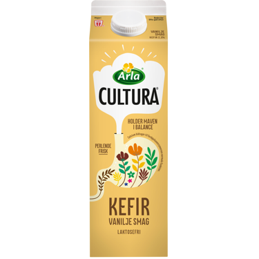 Laktosefri kefir vaniljesmag 2,3% 1 l