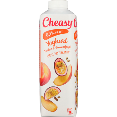 Yoghurt fersken & passionsfrugt 0,1% 1000 g