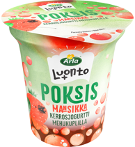 Arla Luonto+ Poksis mansikkakerrosjogurtti mehukuplilla 150g vähälaktoosinen