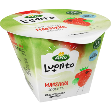 Arla Luonto+ AB mansikkajogurtti 175g laktoositon