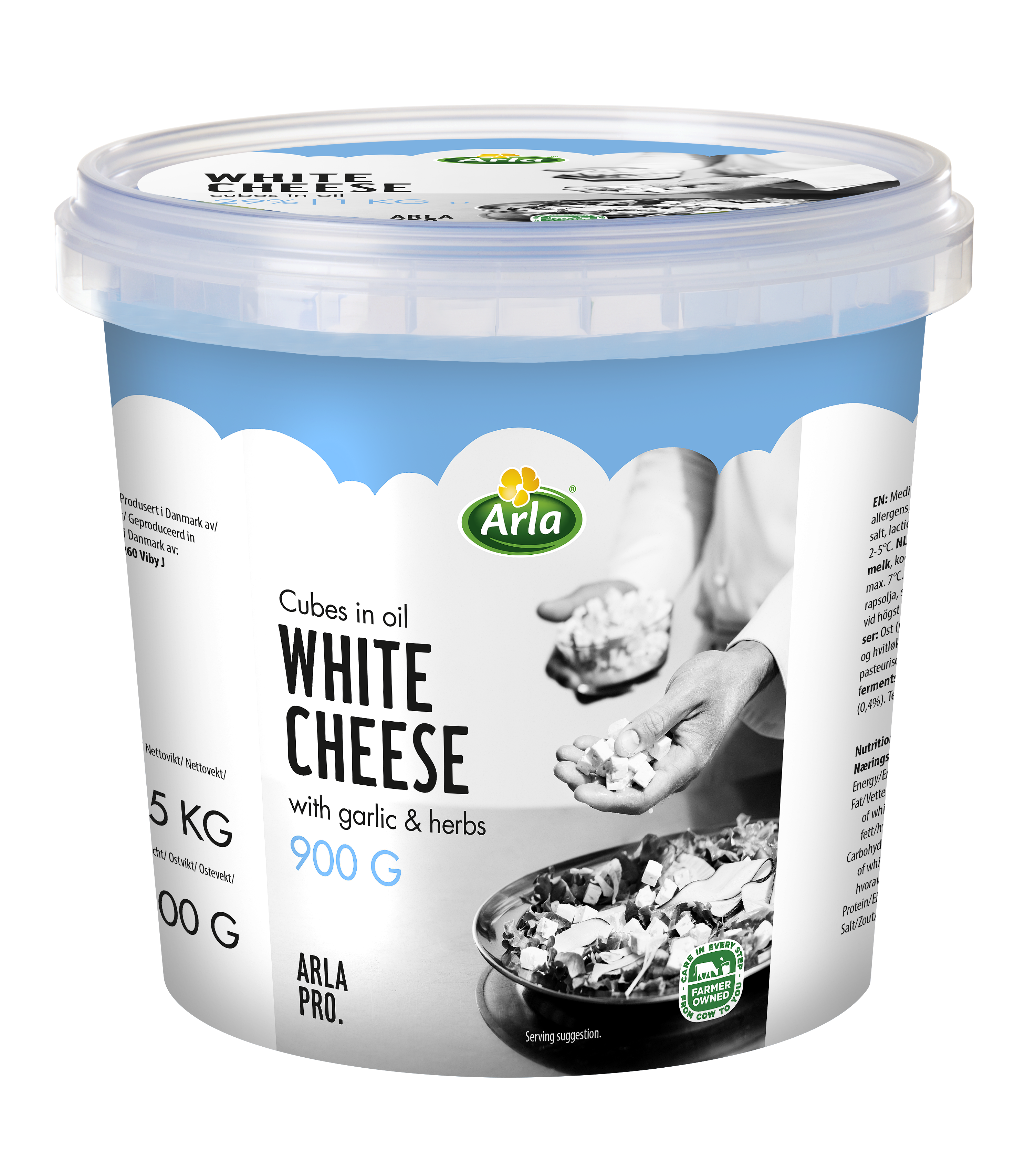 Dés de fromage à l'huile ail & fines herbes 900g - Salade et cuisine