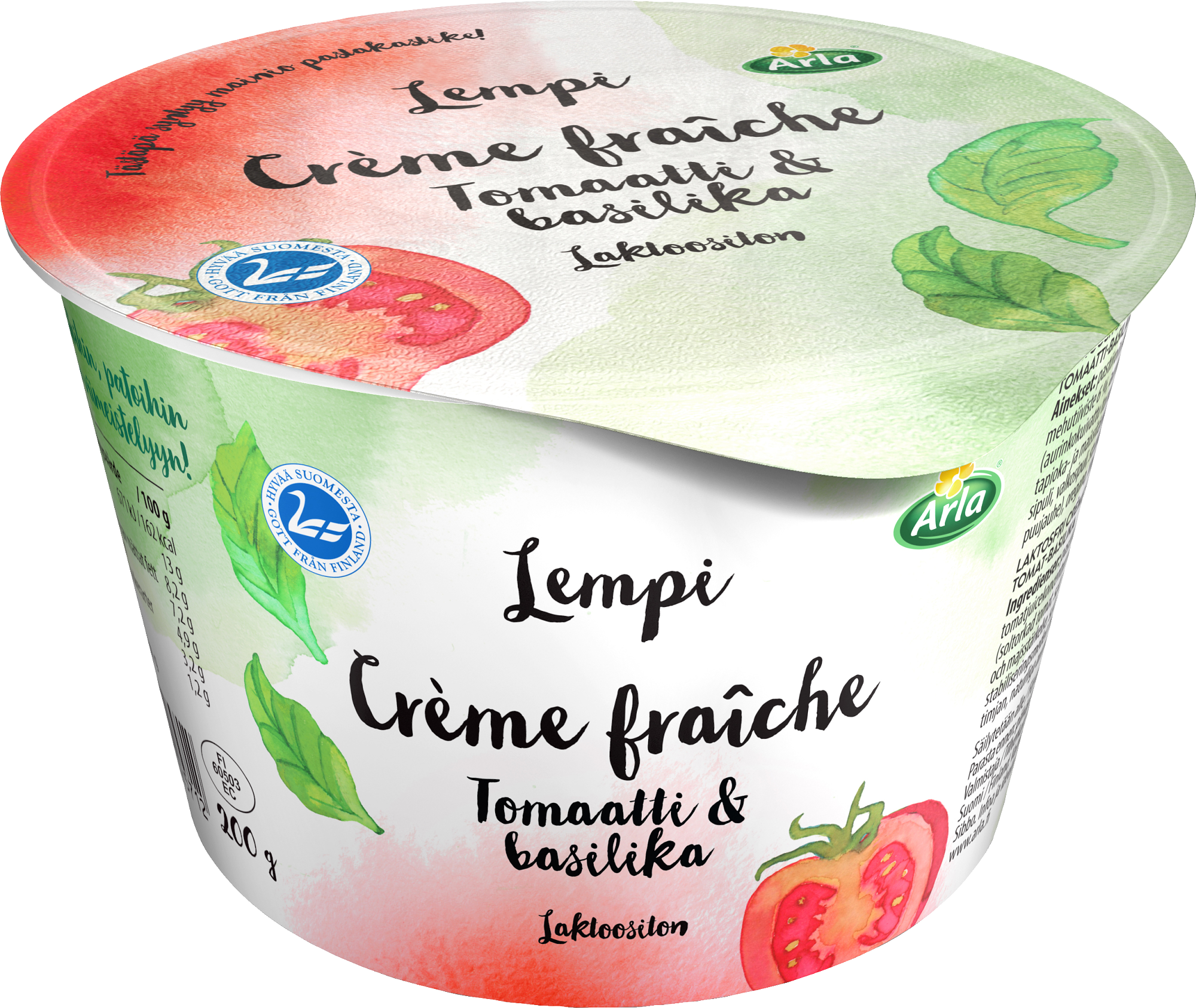 Arla Lempi crème fraîche tomaatti-basilika 200g, laktoositon